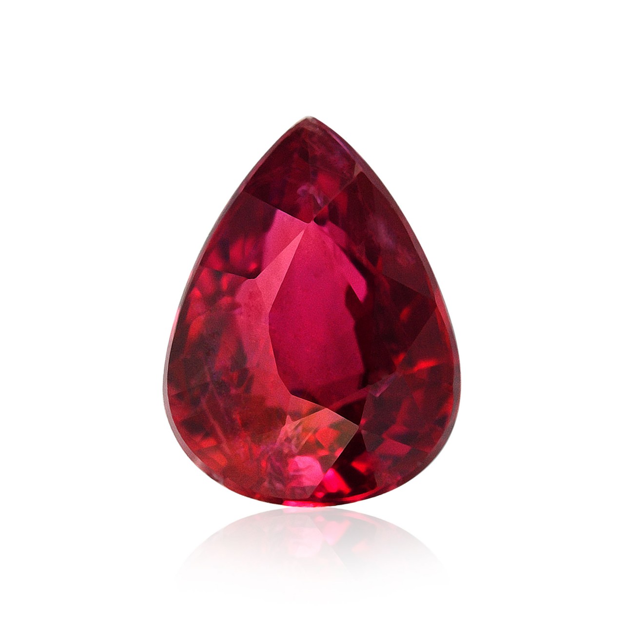 2.09 carat, Red, MOZAMBIQUE Ruby, Pear Shape, No evidence of heat ...