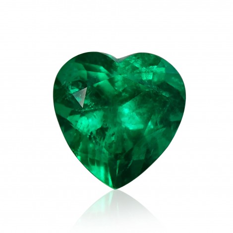 1.18 carat, Green, COLOMBIAN Emerald, Heart Shape, SKU 304342