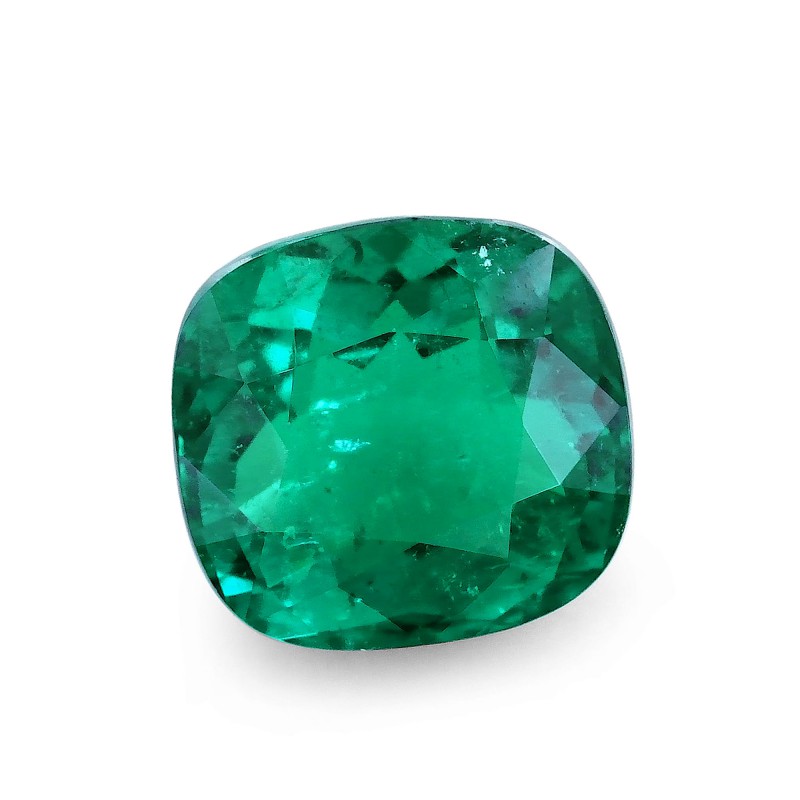 9.26 carat, Green, COLOMBIAN Emerald, Cushion Shape, Minor, GUBELIN ...