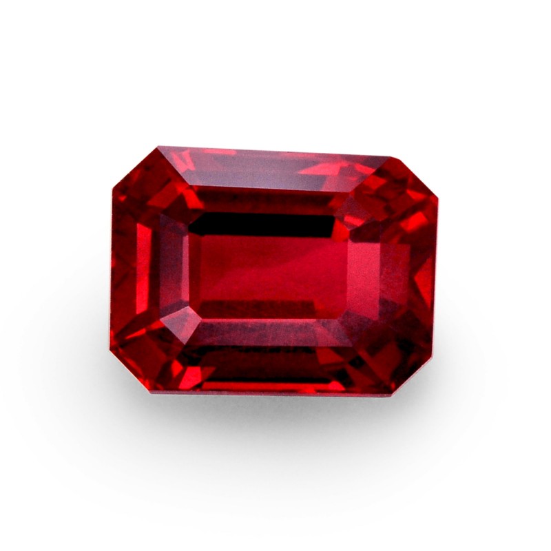 2.30 carat, Pigeon Blood, MOZAMBIQUE Ruby, Emerald Shape, No evidence ...