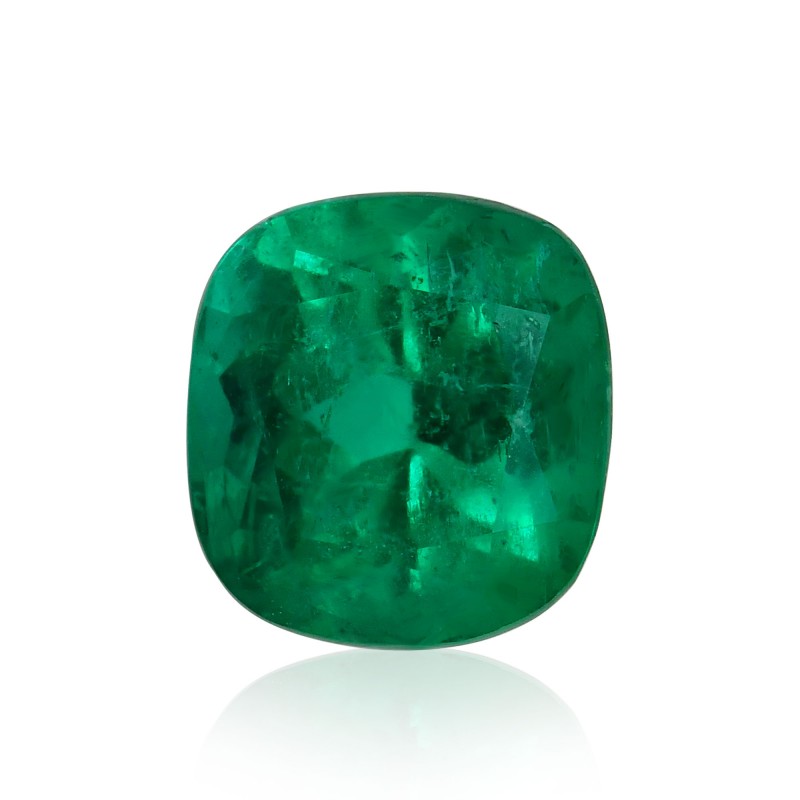 1.74 carat, Green, COLOMBIAN Emerald, Cushion Shape, SKU 304336