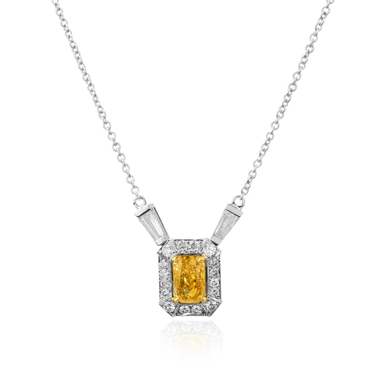 Fancy Intense Orange-Yellow Diamond Pendant, SKU 100303 (1.39Ct TW)