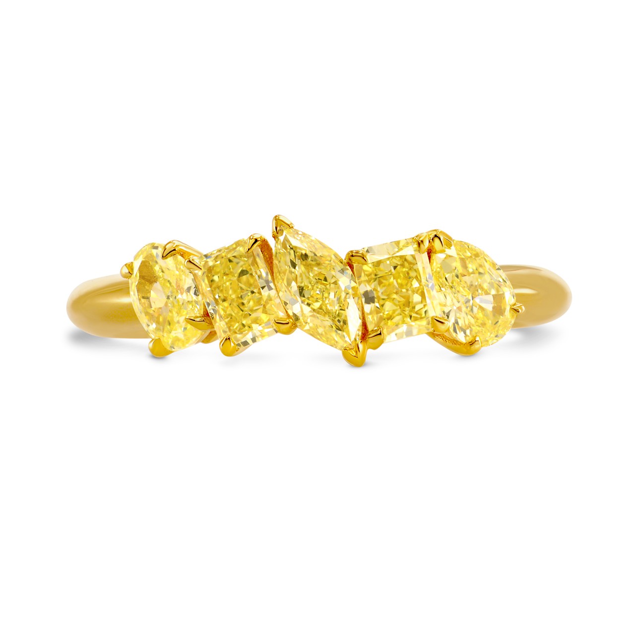 Mix Shape Fancy Yellow Diamond Band Ring, SKU 239663 (1.06Ct TW)