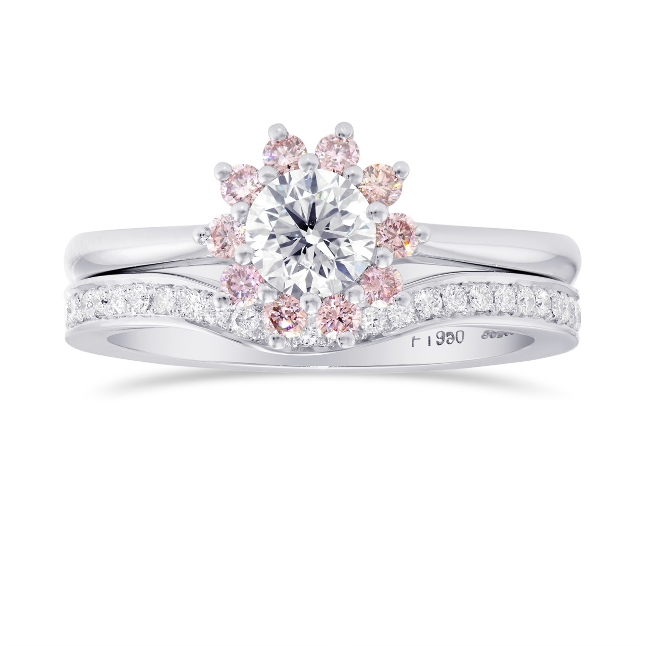 White and Pink Diamond Engagement & Wedding Ring Set, SKU 332890 (0 ...
