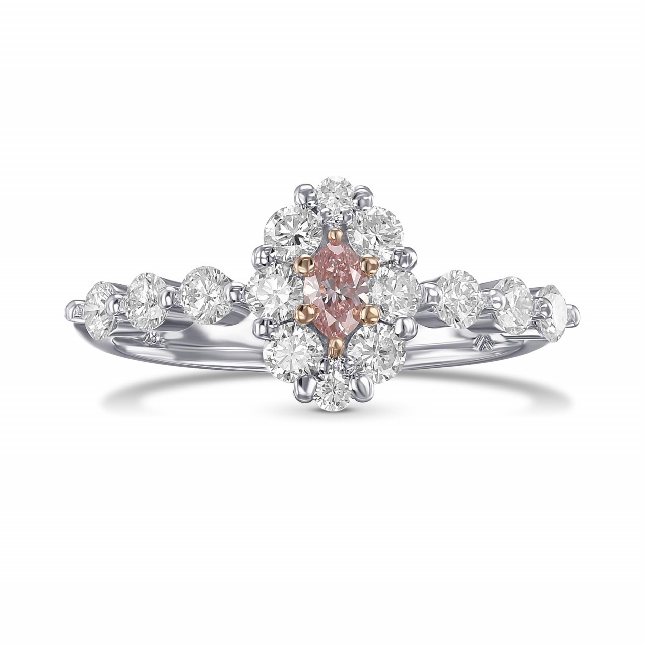 Fancy Pink Marquise Halo Diamond Ring Sku 483736 073ct Tw