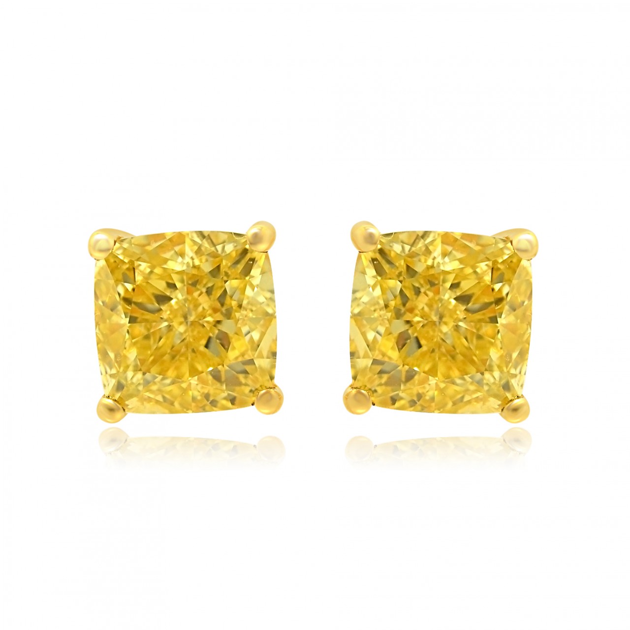 Желтые бриллианты серьги