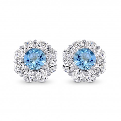  Aquamarine & Diamond Halo Earrings, SKU 236461 (2.42Ct TW)