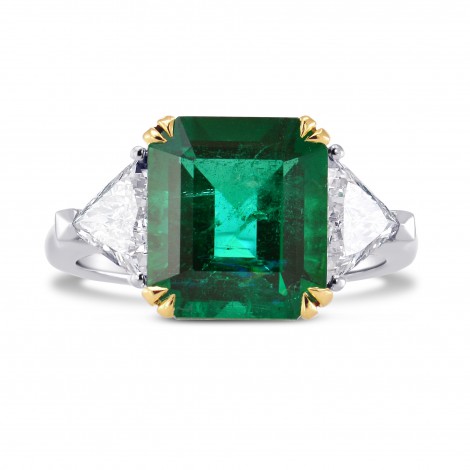Emerald Gemstone and Triangle Diamond Ring, SKU 247458 (4.96Ct TW)