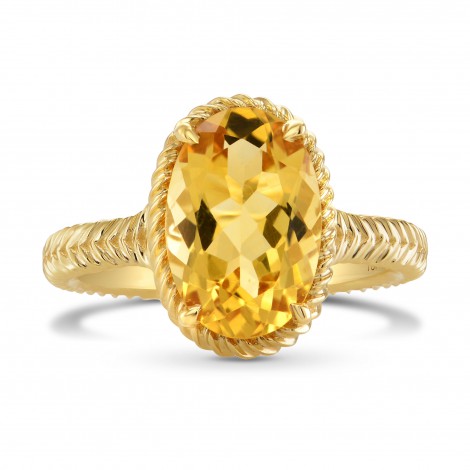 Oval Citrine & Gold Rope Ring (2.85Ct)