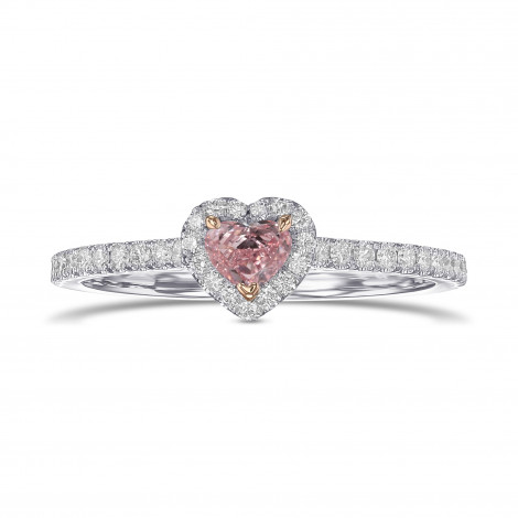 Fancy Orangy Pink Heart Diamond Halo Ring, SKU 31724V (0.82Ct TW)