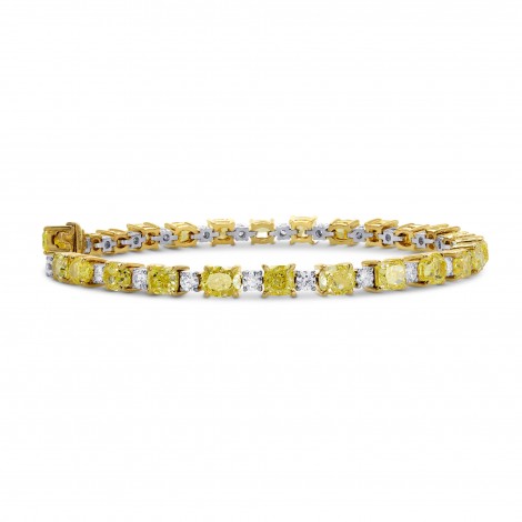 Fancy Intense Yellow Mixed Shape Diamond Bracelet (14.88Ct TW)