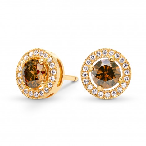 Fancy Brown Diamond Earrings, SKU 82360 (1.33Ct TW)