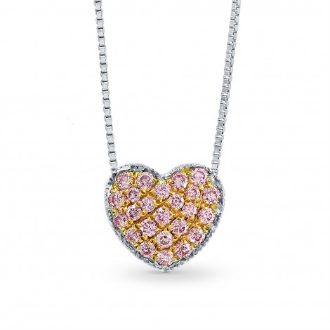 Fancy Pink Pave Heart Diamond Pendant (0.15Ct TW)