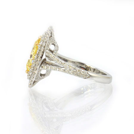 A Fabulous Fancy Intense Yellow Internally Flawless Marquise Double ...