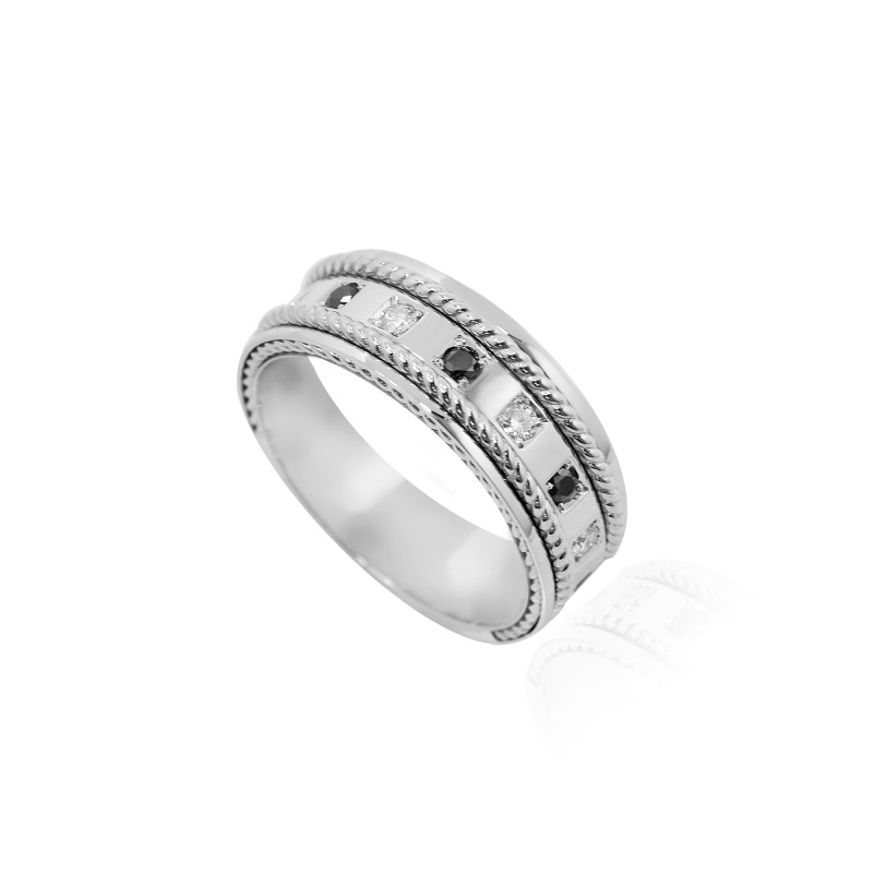 Black Diamond Gents Band Ring, SKU 107810 (0.38Ct TW)