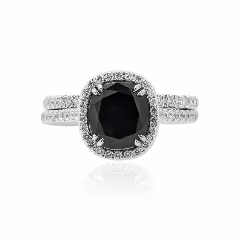 Black Diamond Engagement Wedding Ring Set, SKU 107815 (3.10Ct TW)