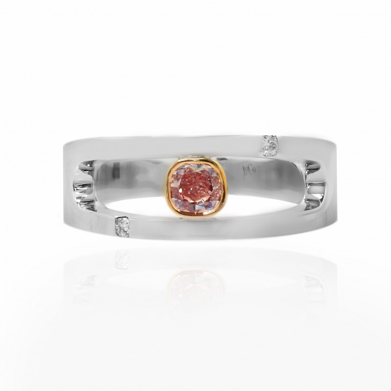 Fancy Brownish Pink Cushion Diamond Ring, SKU 108729 (0.31Ct TW)
