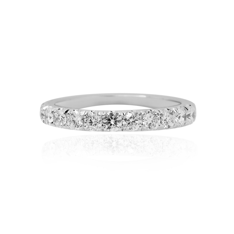 Platinum Round Brilliant Diamond Pave Half Eternity Ring, SKU 109867 (0.61Ct TW)