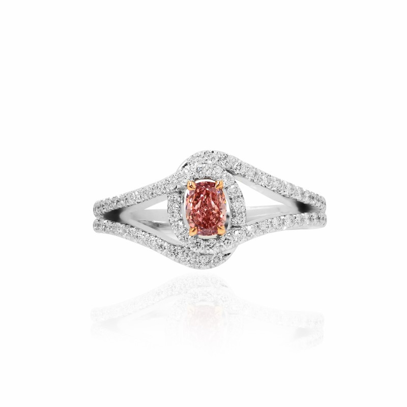 0.67Ct TW Fancy Vivid Pink Oval Diamond Ring, SKU 109868 (0.67Ct TW)