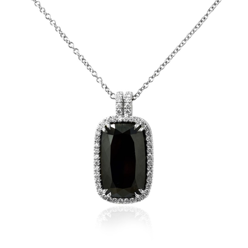 Black Radiant Diamond Pendant, SKU 109876 (8.64Ct TW)