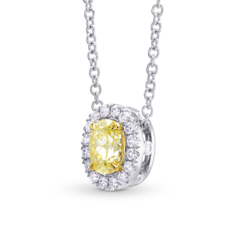 Fancy Yellow Oval Diamond Pendant, SKU 113775 (0.71Ct TW)