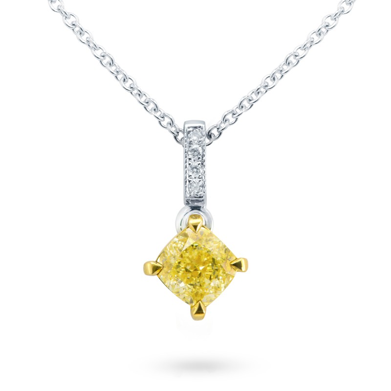 Fancy Intense Yellow Diamond Cushion Drop Pendant, ARTIKELNUMMER 115657 (0,76 Karat TW)