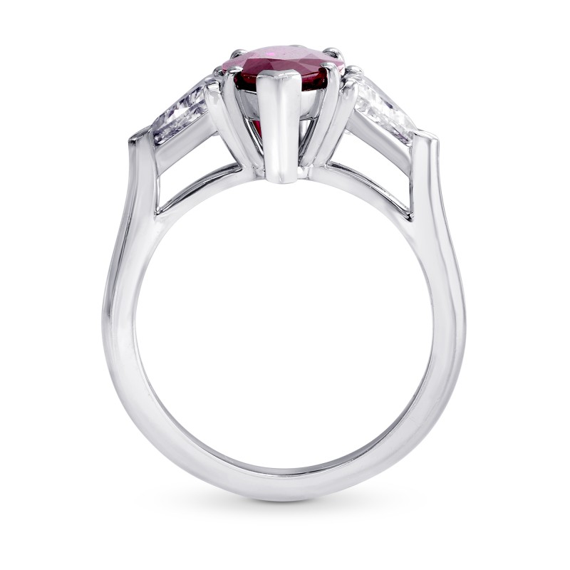 2.72CT Red Marquise Ruby and Triangle Diamond Ring, SKU 120224 (3.83Ct TW)