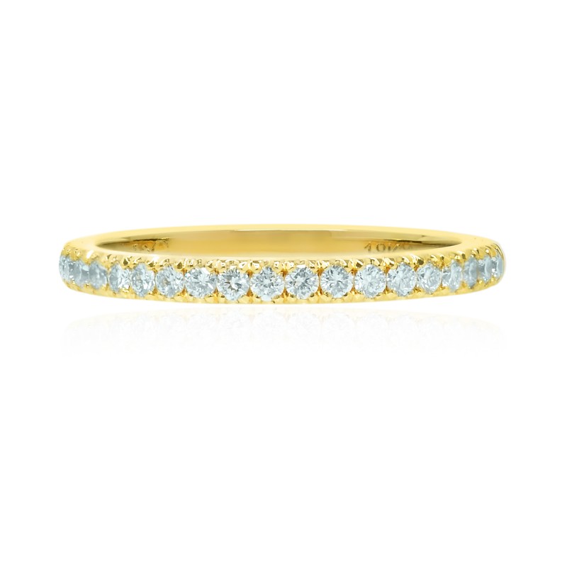 Yellow Gold Half Eternity Pave Diamond Ring, SKU 124466 (0.26Ct TW)