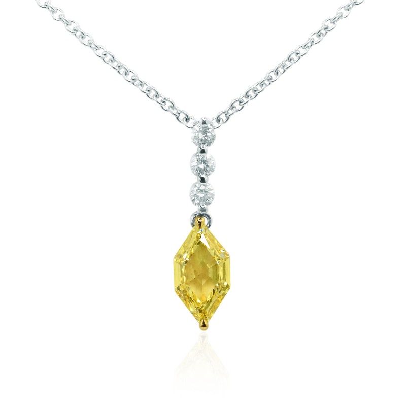 Fancy Yellow Hexagonal Diamond Pendant, SKU 125975 (0.81Ct TW)