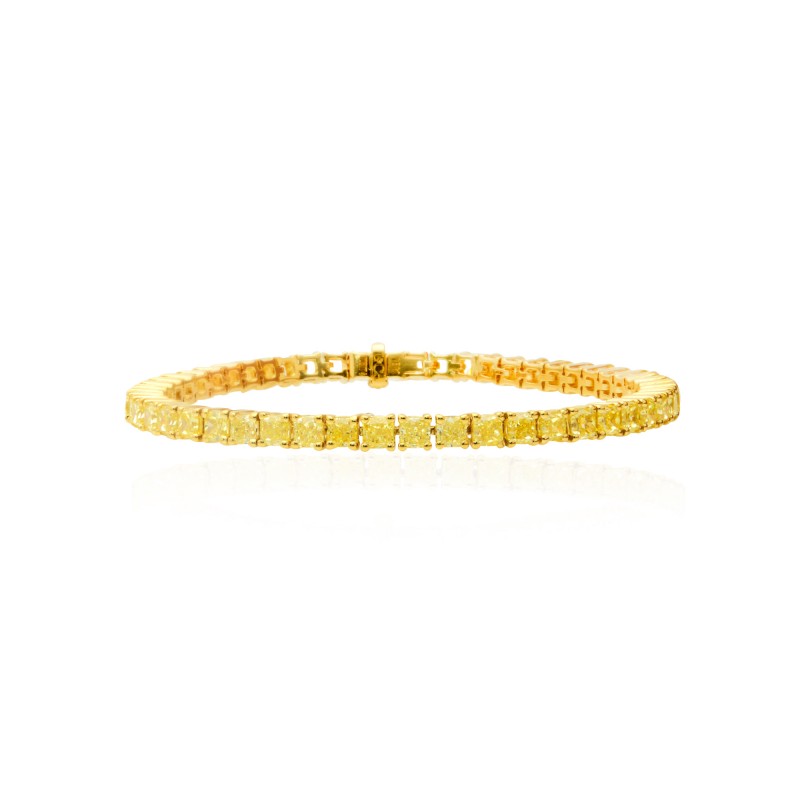 Fancy Yellow Radiant Diamond Tennis Bracelet, SKU 128174 (11.87Ct TW)