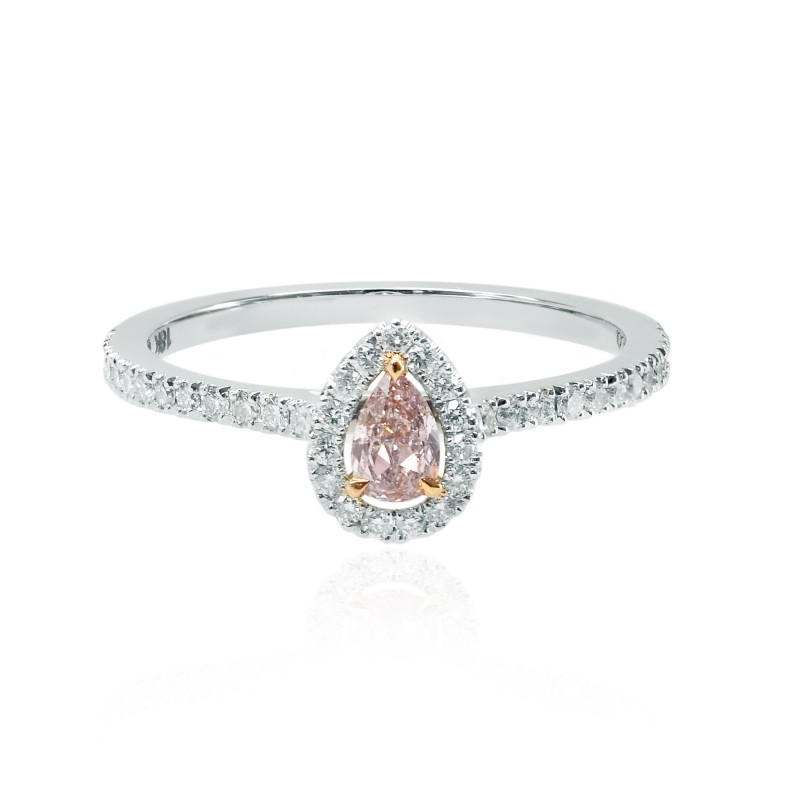 Light Pink Pear Diamond Halo Ring, SKU 131507 (0.48Ct TW)