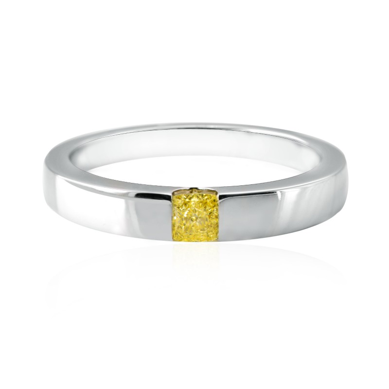 Fancy Intense Yellow Radiant Diamond Ring, SKU 133954 (0.32Ct)
