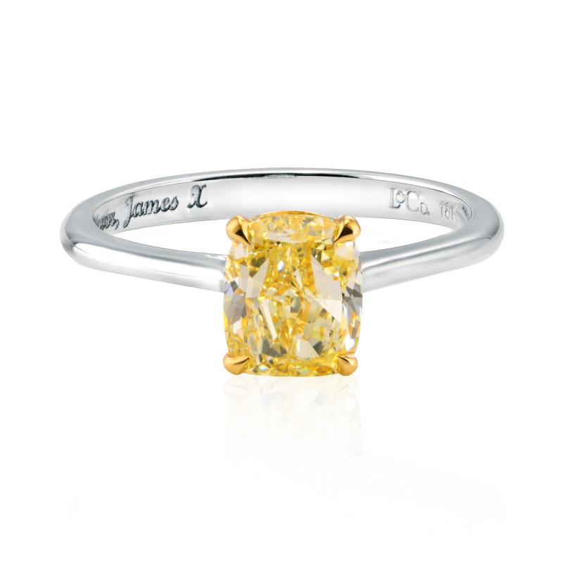 Fancy Light Yellow Radiant Diamond Solitaire Ring, SKU 134144 (1.70Ct)
