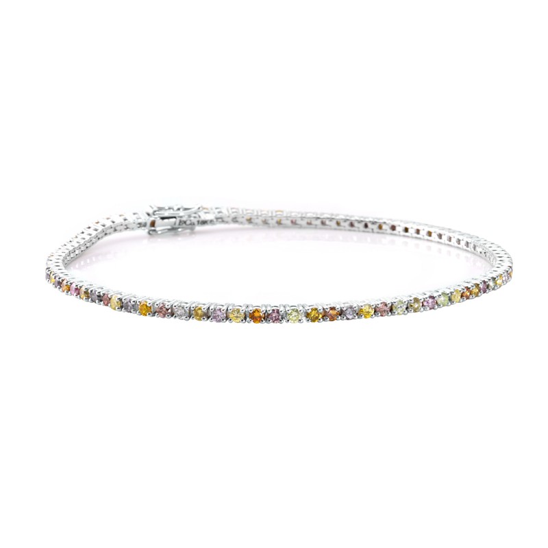 Lilies Collection - Multicolored diamond tennis bracelet, SKU 135809 (1.91Ct TW)