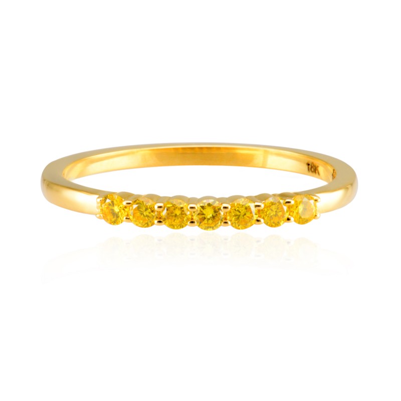 Fancy Intense Yellow Band Ring, SKU 136789 (0.16Ct TW)