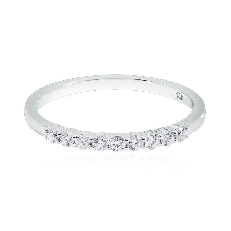 White Diamond 9 Stone Stacking Band Ring, SKU 136802 (0.18Ct TW)