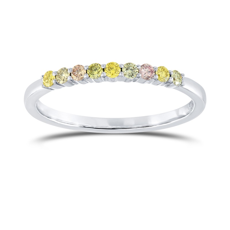 9 Stone Multicolored Diamond Stackable Band Ring, SKU 138152 (0.21Ct TW)