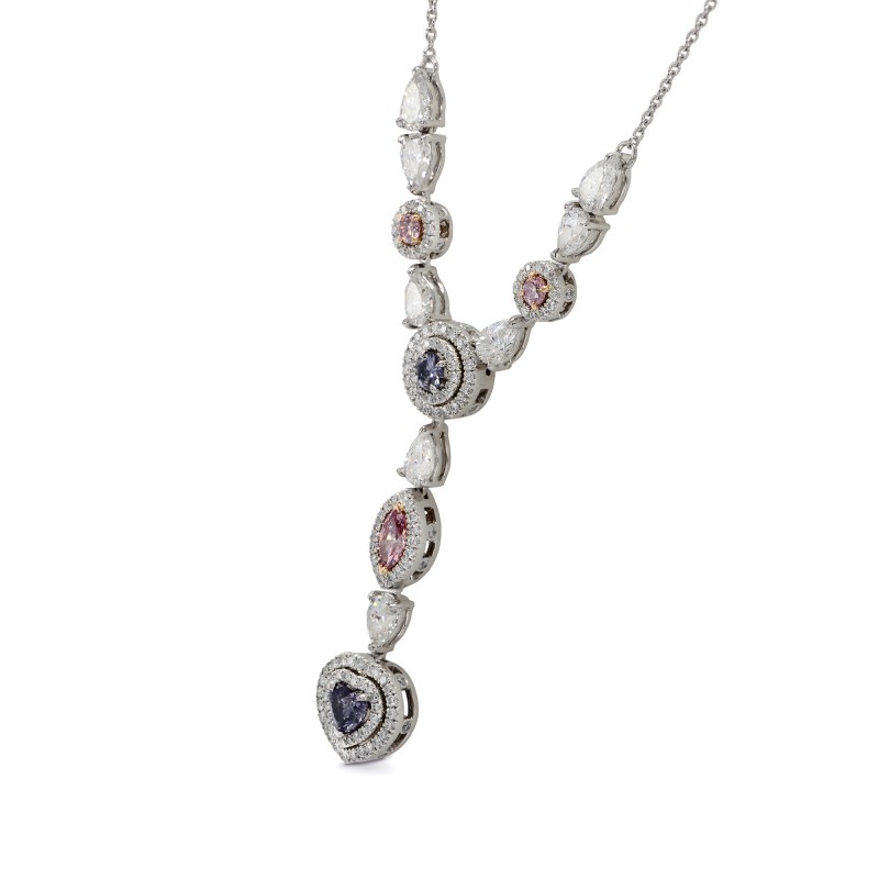 Violet and Intense Pink Diamond Necklace, SKU 141940 (3.21Ct TW)
