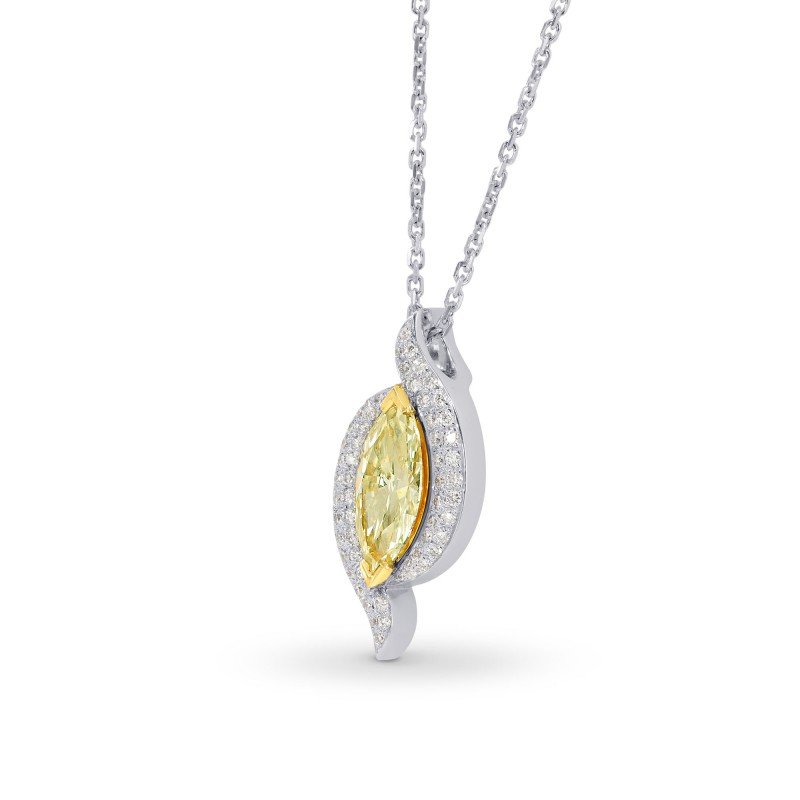 Fancy light yellow marquise diamond and pave pendant, SKU 144892 (1 ...