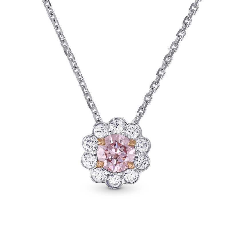 Fancy Purplish Pink Diamond Floral Halo Pendant, SKU 144924 (0.50Ct TW)