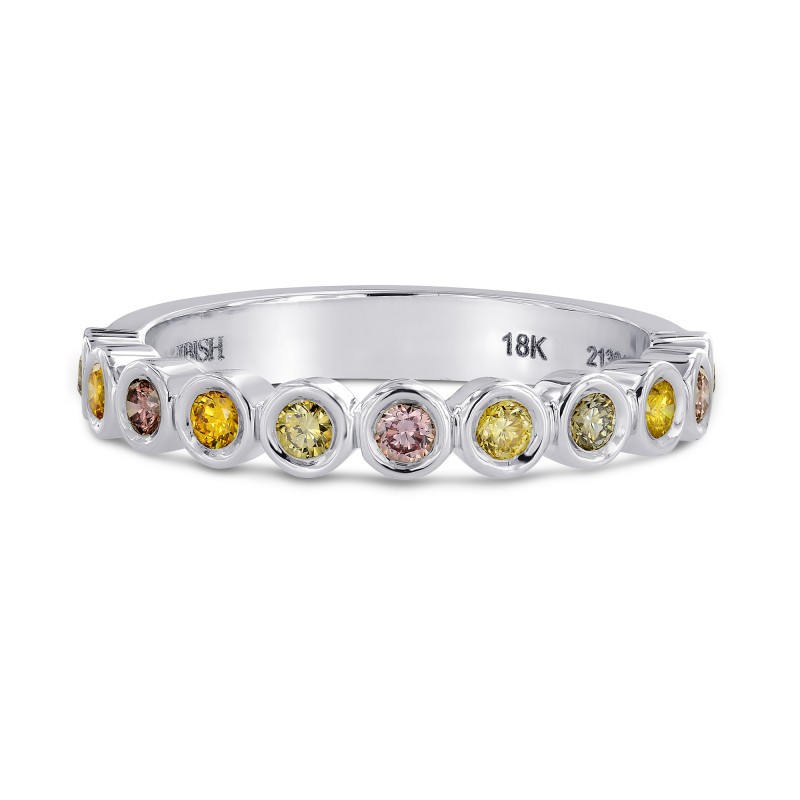 11 Stone Multicolored Diamond Stackable Bezel Band Ring, SKU 144991 (0.35Ct TW)