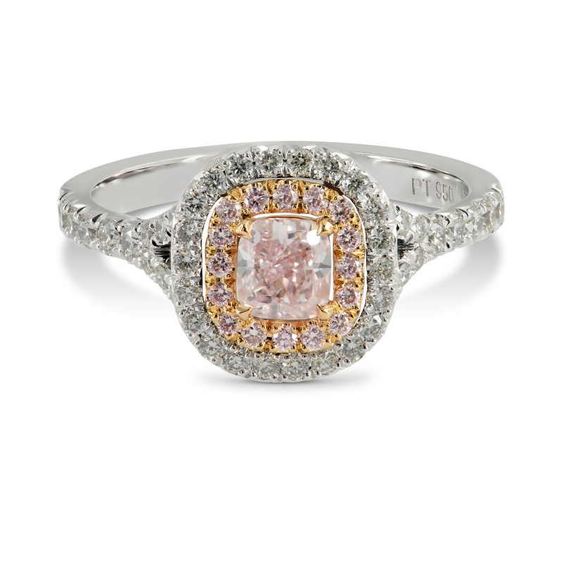 Fancy Light Purplish Pink Cushion Diamond Halo Ring, SKU 145617 (1.05Ct TW)
