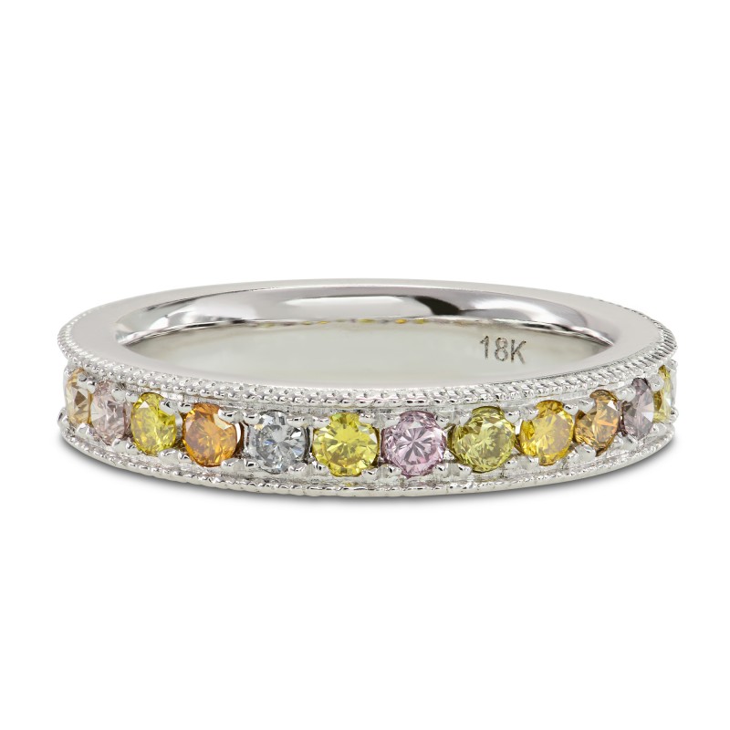 Multicolored Diamond Stackable Milgrain Band Ring, ARTIKELNUMMER 151114 (0,54 Karat TW)