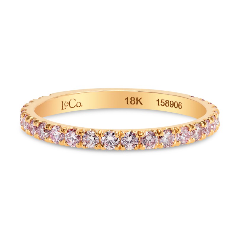 18K Rose Gold Fancy Pink Diamond Band Ring, SKU 158906