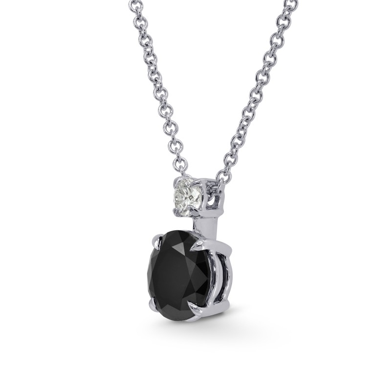 Unheated Black Diamond Solitaire Pendant, SKU 159955 (1.58Ct TW)