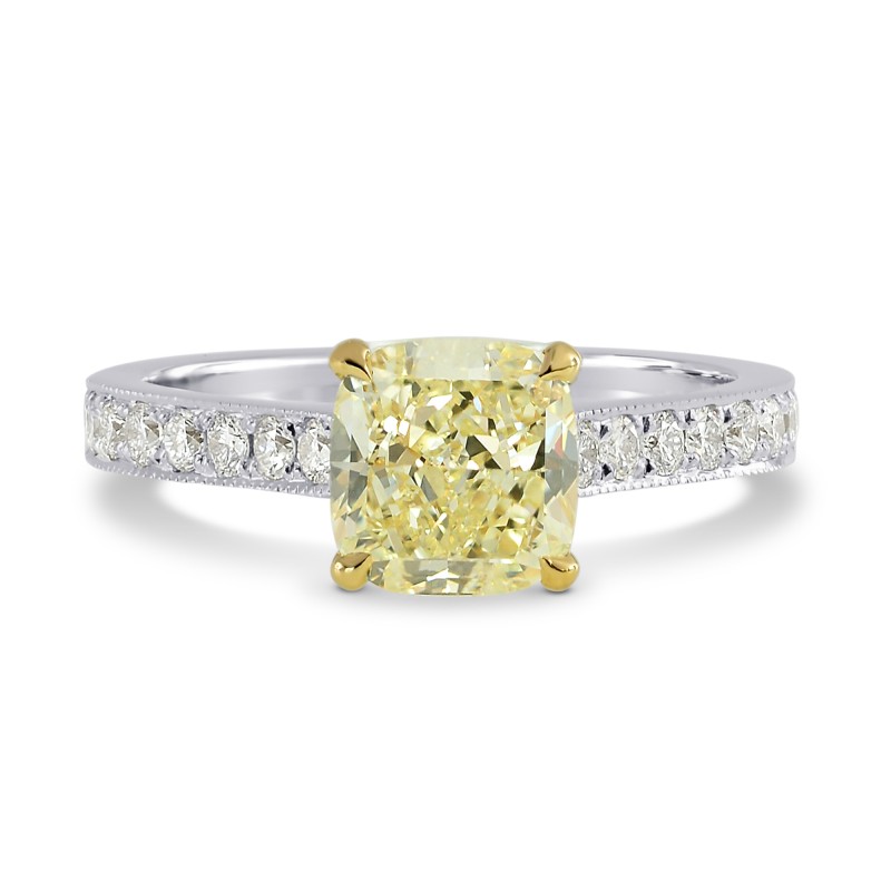 Vintage Style Yellow Cushion Diamond Ring with Milgrain, SKU 160280 (1.58Ct TW)