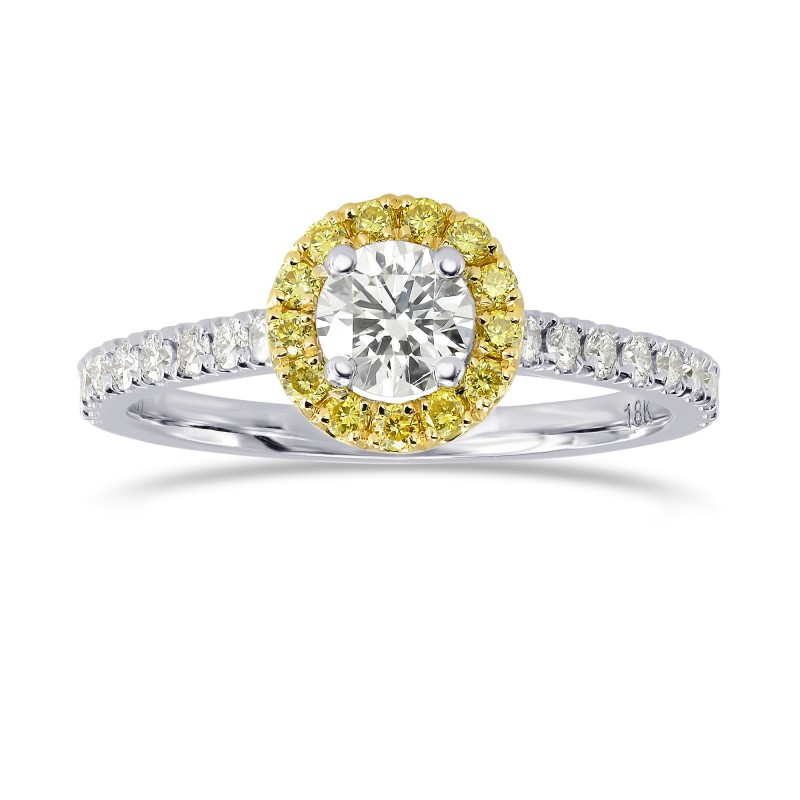 yellow diamond with halo