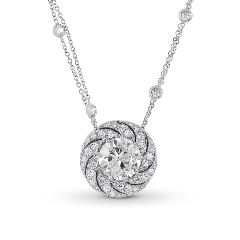 3 Carat Round Diamond Pendant, SKU 164743 (1.37Ct TW)