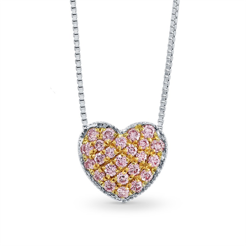 Pink Diamond Pave Heart Pendant, SKU 166445 (0.19Ct TW)
