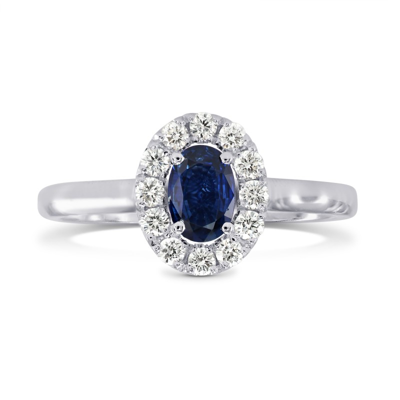 Oval Sapphire and Diamond Halo Ring, SKU 168437 (0.26Ct TW)